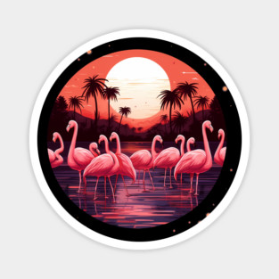 Flamingo Tropical , Love Flamingos Magnet