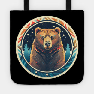 Grizzly Bear in Ornmament , Love Bears Tote
