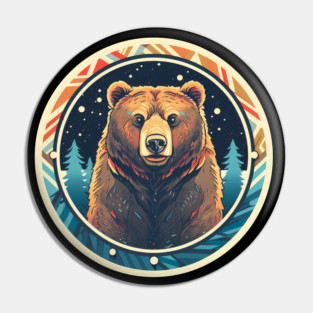 Grizzly Bear in Ornmament , Love Bears Pin