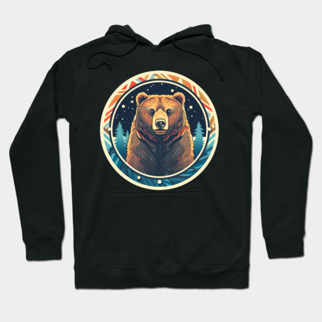 Grizzly Bear in Ornmament , Love Bears Hoodie by logiamerch