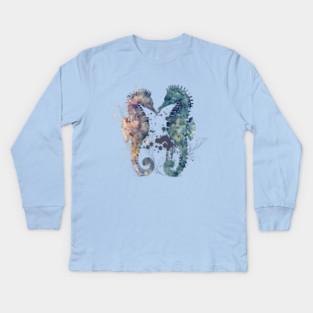 Seahorse Love Kids Long Sleeve T-Shirt