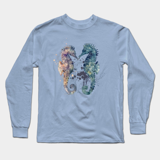 Seahorse Love Long Sleeve T-Shirt by HolidayBug