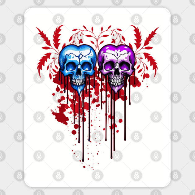 Skull Hearts Sticker by HolidayBug