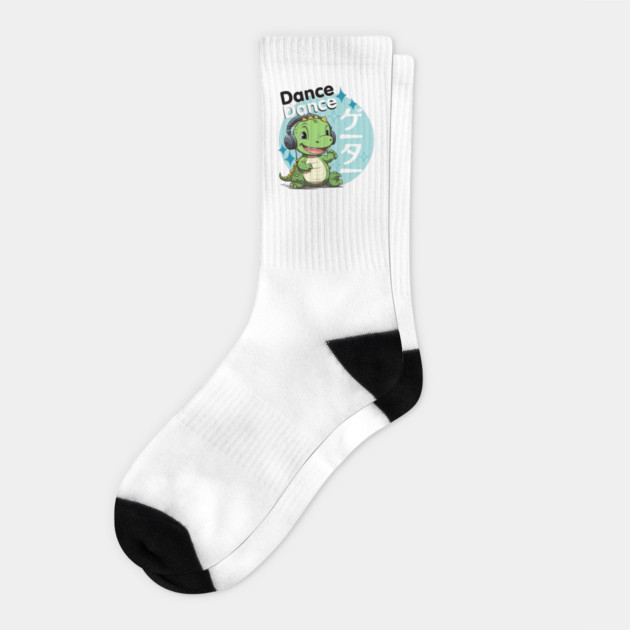 Cute Dancing Baby Kawaii Alligator Socks by WarFX Designs