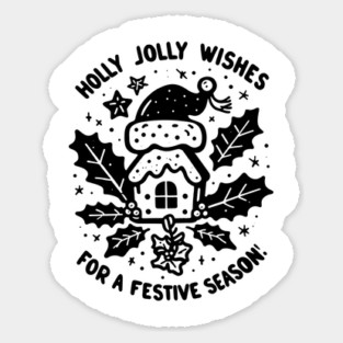 Holly Jolly Wishes for a Festive Season Sticker