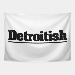 Detroit Detroitish Black Distressed Tapestry