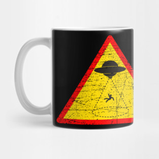 Warning Alien Abduction Sign Mug