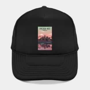 A Vintage Travel Art of Angkor Wat - Cambodia Hat