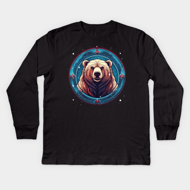 Grizzly Bear in Ornmament , Love Bears Kids Long Sleeve T-Shirt by logiamerch
