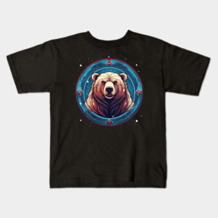 Grizzly Bear in Ornmament , Love Bears Kids T-Shirt