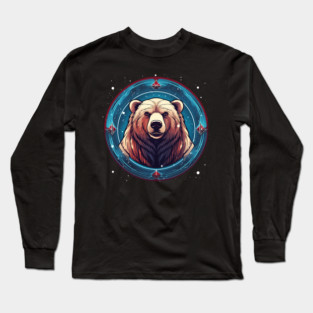 Grizzly Bear in Ornmament , Love Bears Long Sleeve T-Shirt