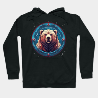 Grizzly Bear in Ornmament , Love Bears Hoodie