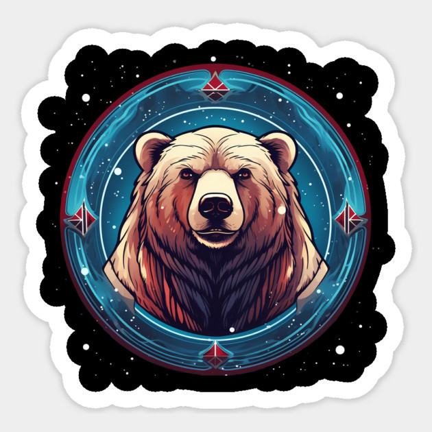 Grizzly Bear in Ornmament , Love Bears Sticker by logiamerch