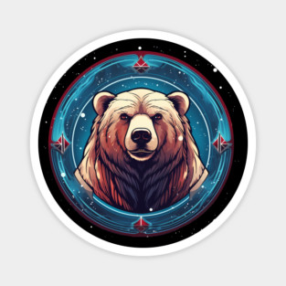 Grizzly Bear in Ornmament , Love Bears Magnet
