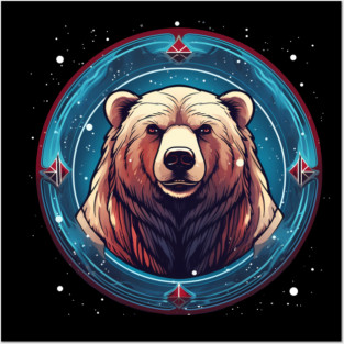 Grizzly Bear in Ornmament , Love Bears Posters and Art
