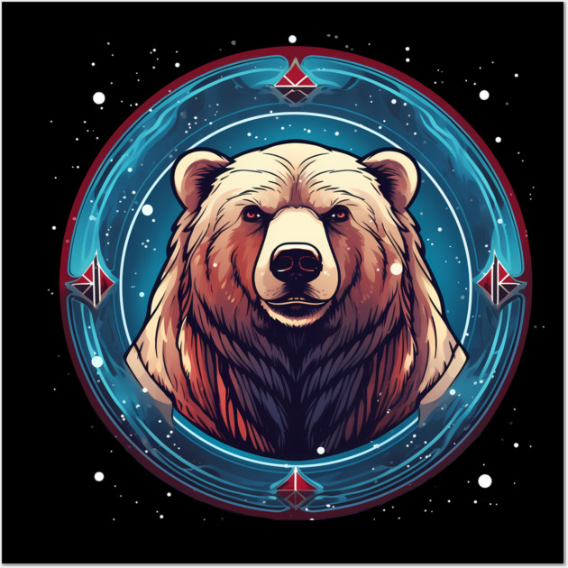 Grizzly Bear in Ornmament , Love Bears Wall Art by logiamerch