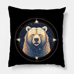 Grizzly Bear in Ornmament , Love Bears Pillow