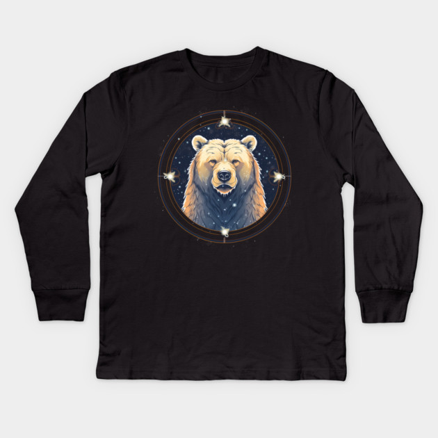 Grizzly Bear in Ornmament , Love Bears Kids Long Sleeve T-Shirt by logiamerch