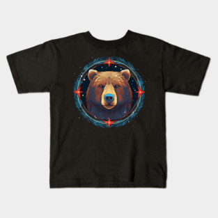 Grizzly Bear in Ornmament , Love Bears Kids T-Shirt