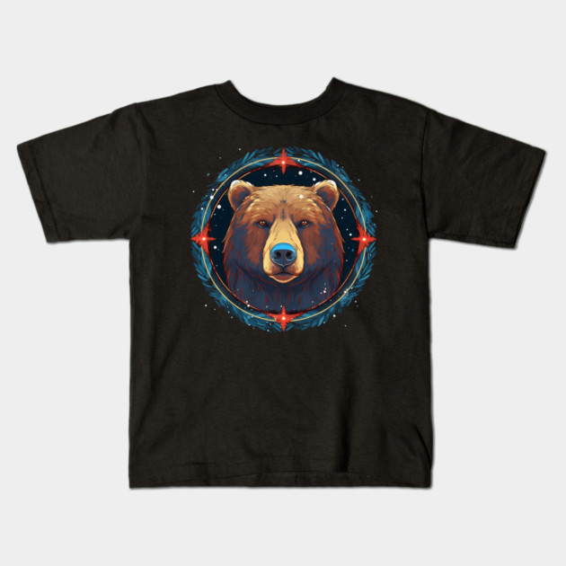 Grizzly Bear in Ornmament , Love Bears Kids T-Shirt by logiamerch
