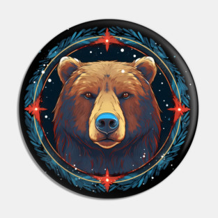 Grizzly Bear in Ornmament , Love Bears Pin