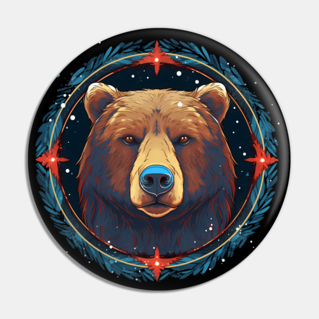 Grizzly Bear in Ornmament , Love Bears Pin by logiamerch