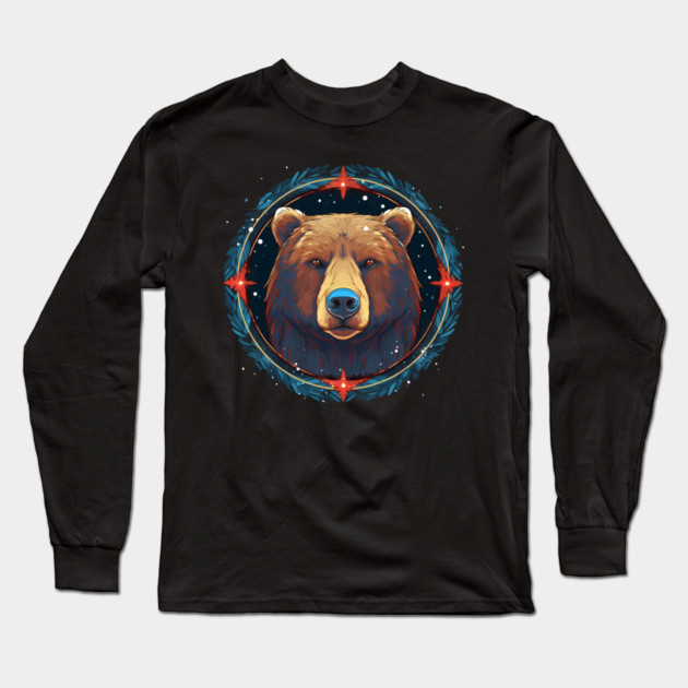 Grizzly Bear in Ornmament , Love Bears Long Sleeve T-Shirt by logiamerch