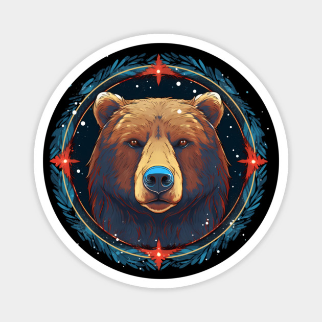 Grizzly Bear in Ornmament , Love Bears Magnet by logiamerch