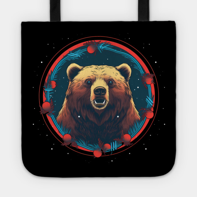 Grizzly Bear in Ornmament , Love Bears Tote by logiamerch