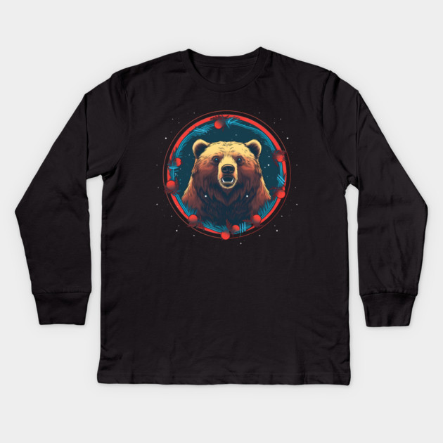 Grizzly Bear in Ornmament , Love Bears Kids Long Sleeve T-Shirt by logiamerch