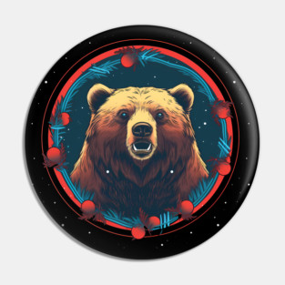 Grizzly Bear in Ornmament , Love Bears Pin