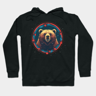 Grizzly Bear in Ornmament , Love Bears Hoodie