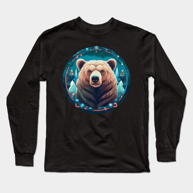 Grizzly Bear in Ornmament , Love Bears Long Sleeve T-Shirt by logiamerch