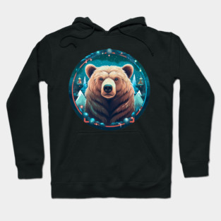 Grizzly Bear in Ornmament , Love Bears Hoodie