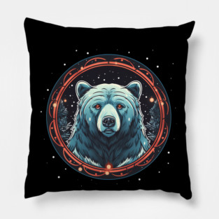 Grizzly Bear in Ornmament , Love Bears Pillow
