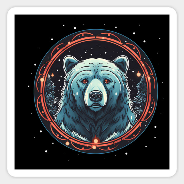 Grizzly Bear in Ornmament , Love Bears Sticker by logiamerch