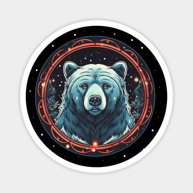 Grizzly Bear in Ornmament , Love Bears Magnet by logiamerch