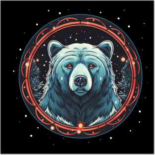 Grizzly Bear in Ornmament , Love Bears Posters and Art