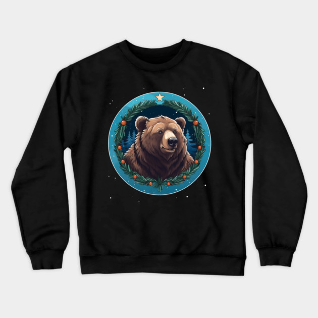 Grizzly Bear in Ornmament , Love Bears Crewneck Sweatshirt by logiamerch