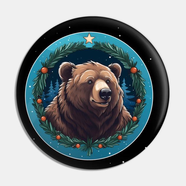 Grizzly Bear in Ornmament , Love Bears Pin by logiamerch
