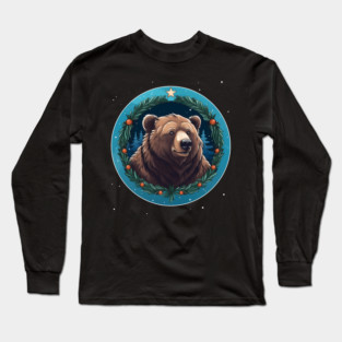 Grizzly Bear in Ornmament , Love Bears Long Sleeve T-Shirt