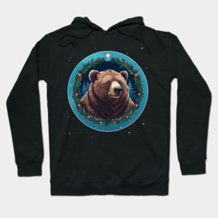 Grizzly Bear in Ornmament , Love Bears Hoodie