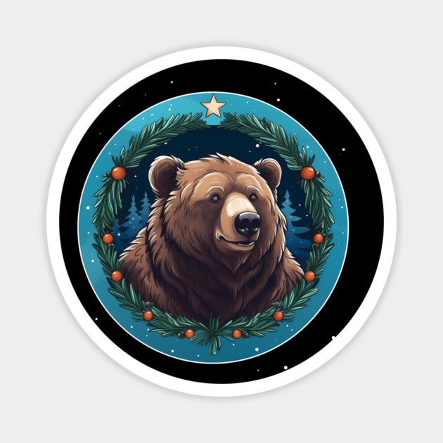 Grizzly Bear in Ornmament , Love Bears Magnet by logiamerch