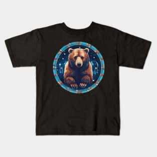Grizzly Bear in Ornmament , Love Bears Kids T-Shirt