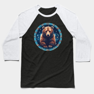 Grizzly Bear in Ornmament , Love Bears Baseball T-Shirt