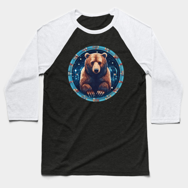 Grizzly Bear in Ornmament , Love Bears Baseball T-Shirt by logiamerch
