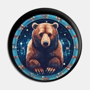 Grizzly Bear in Ornmament , Love Bears Pin
