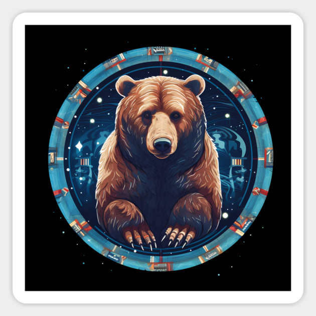 Grizzly Bear in Ornmament , Love Bears Sticker by logiamerch