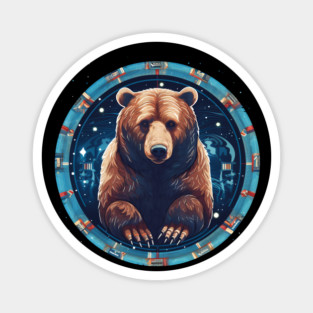 Grizzly Bear in Ornmament , Love Bears Magnet