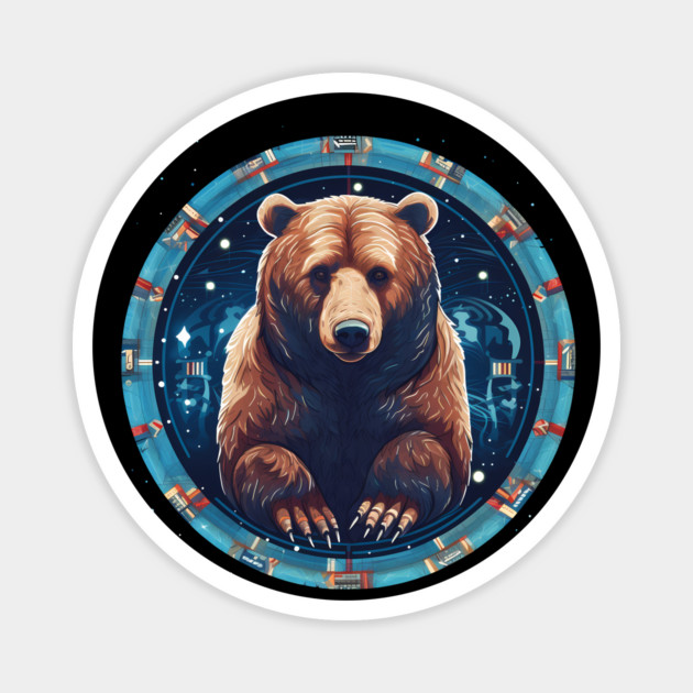 Grizzly Bear in Ornmament , Love Bears Magnet by logiamerch